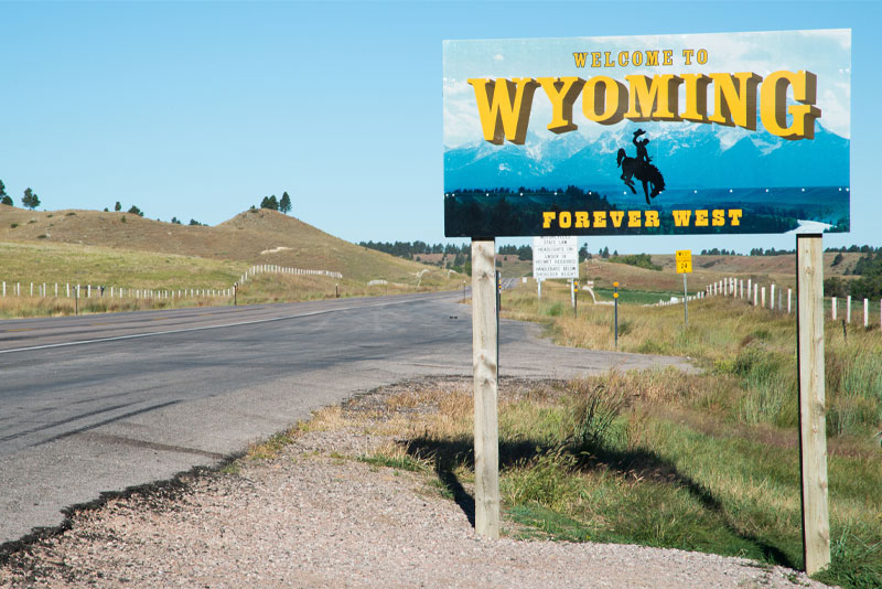 Welcome to Wyoming Road Sign