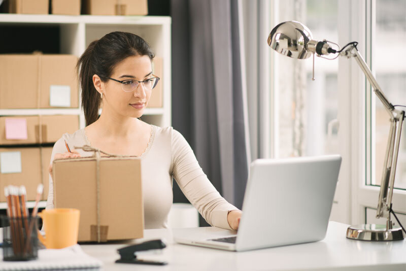Woman Shipping Product for Online Store