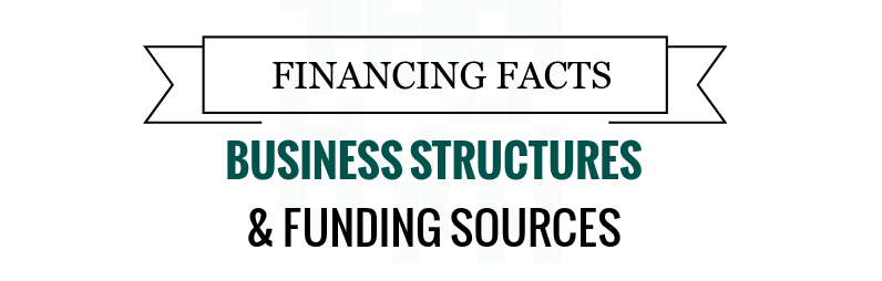 Banner with text financing facts business structures and funding sources